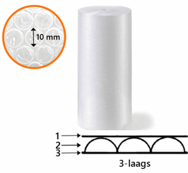 Noppenfolie 200cm/100m rol/100my/3-laags 10mm nop - Perforatie om de 50 cm artikel afbeelding