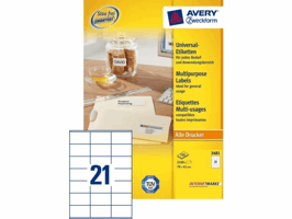 Etiket Avery Zweckform 3481 70x41mm wit 2100stuks