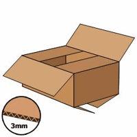 Kartonnen doos 305x220x125 mm, bruin, enkelgolf 3 mm, Fefco 0201, A4