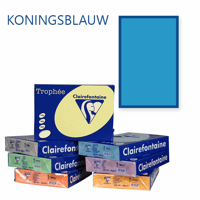 Clairefontaine Trophee kopieerpapier A4 210x297 160 g/m². Kleur: Koningsblauw. Artikelcode: 1052 (Doos à 4 Pak à 250 Vel)