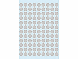 Etiket HERMA 1838 rond 8mm grijs. Pak à 5 vellen à 108 etiketten.
