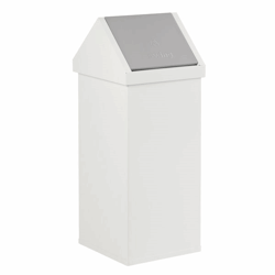 Afvalbak voor kringloopmateriaal met tuimeldeksel inhoud 110 l, b x h x d = 360x1000x360 mm wit artikel afbeelding