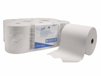 Handdoekrol Scott 1L wit/ds 6rolx304m artikel afbeelding