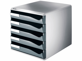 Ladenblok Leitz A4 5 laden donkergrijs/wit