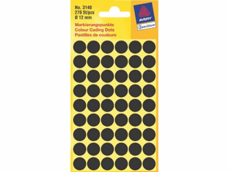 ETIKET AVERY ZWECK 3140 12MM ZWART 270ST artikel afbeelding