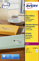 Etiket Avery L7563-25 99.1x38.1mm transparant mat 350stuks