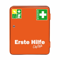 Verbandkast HEIDELBERG City Style h x b x d = 362x302x140 mm, zonder inhoud oranje