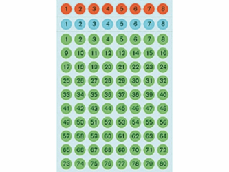 ETIKET HERMA 4129 GETAL 8MM 576ST KL ASSORTI artikel afbeelding
