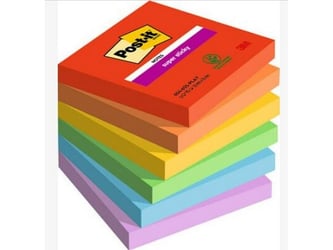 Super Sticky Notes, Playful Colour Collection, 76 x 76 mm
