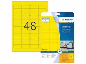Herma Gekleurde etiketten 45,7x21,2 mm, geel (pak 960 stuks) artikel afbeelding