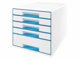 Ladenblok Leitz WOW 5 laden wit/blauw