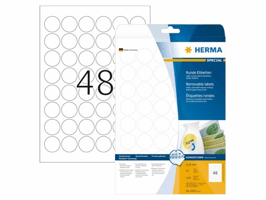 Etiket HERMA 4387 30mm verwijderbaar wit 1200 etiketten