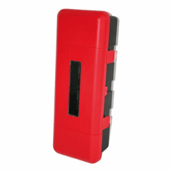 Brandblusserbox, zwart/rood voor brandblussers van 6/12 kg h x b x d = 670x310x250 mm