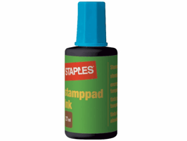 Staples Stempelinkt Blauw (fles 27 milliliter)