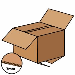 Kartonnen doos 150x135x105 mm, bruin, enkelgolf 3 mm, Fefco 0201 artikel afbeelding