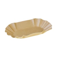 FSC®Kraft ovaal schaal met vetbarrière 12x20x3,5cm