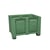 Palletcontainer van HDPE l x b x h = 1200x1000x790 mm, 4 voeten, met sleuven, groen