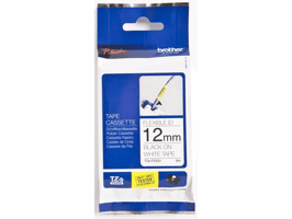 Tape P-Touch TZ-FX231 12mm zwart op wit