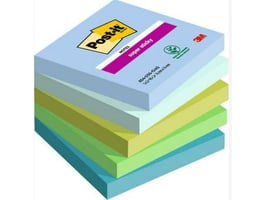 Super Sticky Notes, Oasis Colour Collection, 76 x 76 mm