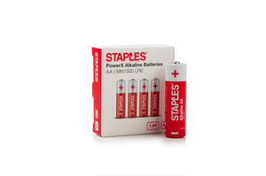 Batterij Staples AA/LR6 1,5v/pk4