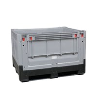 Palletcontainer, opvouwbaar l x b x h = 1200x1000x800 mm 3 lopers, gesloten, grijs/zwart