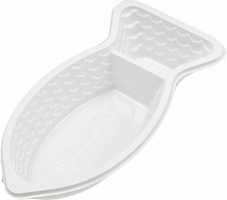 C-Foodtray Type 71 203x95x35 PS Wit Inhoud 230CC. Sausinhoud 60CC. Doosinhoud 1000 St.