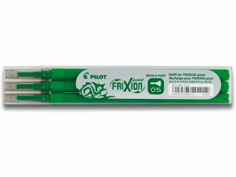 Rollerpenvulling PILOT friXion fijn groen set à 3 stuks