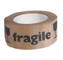 Waarschuwingstape IEZZY papier bruin 50mmx50m breekbaar
