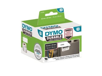 Dymo LW Adreslabels, 32 x 57 mm, Polyester, Zwart op Wit (rol 800 stuks) artikel afbeelding
