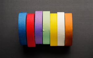 Verschillende gekleurde rollen Washi Tape