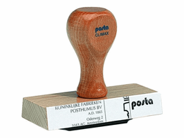 posta Houten handstempel 25 x 8 mm, 2 tekstregels
