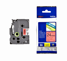 Brother TZe tape voor P-Touch 24 mm, zwart op rood