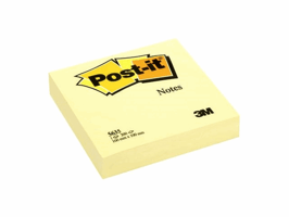 Post-it® Sticky Notes Blok 100 x 100 mm, Kanariegeel, 200 vellen (blok 200 vel)