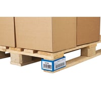 Afzetbanden voor palletvoet met opgestoken hoezen