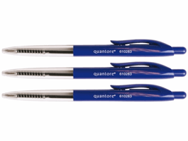 Balpen Quantore drukknop blauw medium