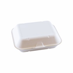 Suikerriet menubox XL 235x195x75mm 3-vaks, kleur wit artikel afbeelding