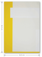 Trias dossiermap zonder elastiek - Folio. Buitenmap hoogte 34,5 cm, vulcapaciteit 6 cm, 400 grams karton, kleur geel.