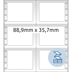 Etiket HERMA 8220 88.9x35.7mm 2-baans wit 8000 stuks