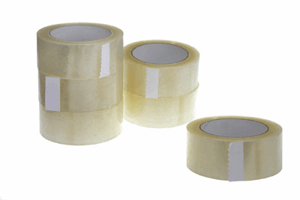 Verpakkingstape PP Acryl Ln 25 mm x 66 m transparant, asgat 76 mm. Doos 6 rol