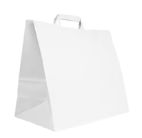 papieren draagtassen wit groot 32×16×26 cm verpakt per 300 Stuks model blanco wit