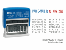 Woord-datumstempel Colop S120 mini-info dater 4mm frans
