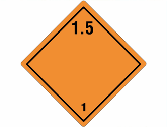 Gevarenetiket A92, 100X100mm oranje opdruk zwart. Klasse 1 Explosieven 1.5 artikel afbeelding