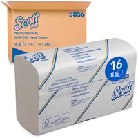 Handdoek Scott Slimfold m-vouw 1-laags 19x29,5cm wit 16x110st 5856