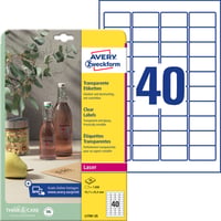 Etiket Avery Zweckform L7781-25 45.7x25.4mm transparant 1000stuks