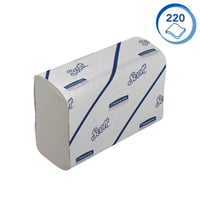 Handdoek Scott i-vouw 2-laags 21,2x18,6cm 16x220stuks wit 6609