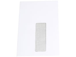 Staples Zakelijke envelop, A5, 220 x 156 mm, met venster, zelfklevend, papier, wit (pak 100 stuks)