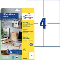 Etiket Avery Zweckform LR3483-10 105x148mm recycled wit 40stuks