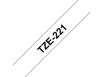 Brother TZe221 Labeltape, 9 mm x 8 m, Zwart op Wit artikel afbeelding