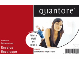 Envelop Quantore voor visitekaartjes 90x140mm 95gr wit 50 stuks