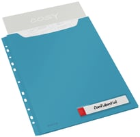 Insteekmap U-model Leitz Cosy harmonica A4 met perforatiestrip PP blauw